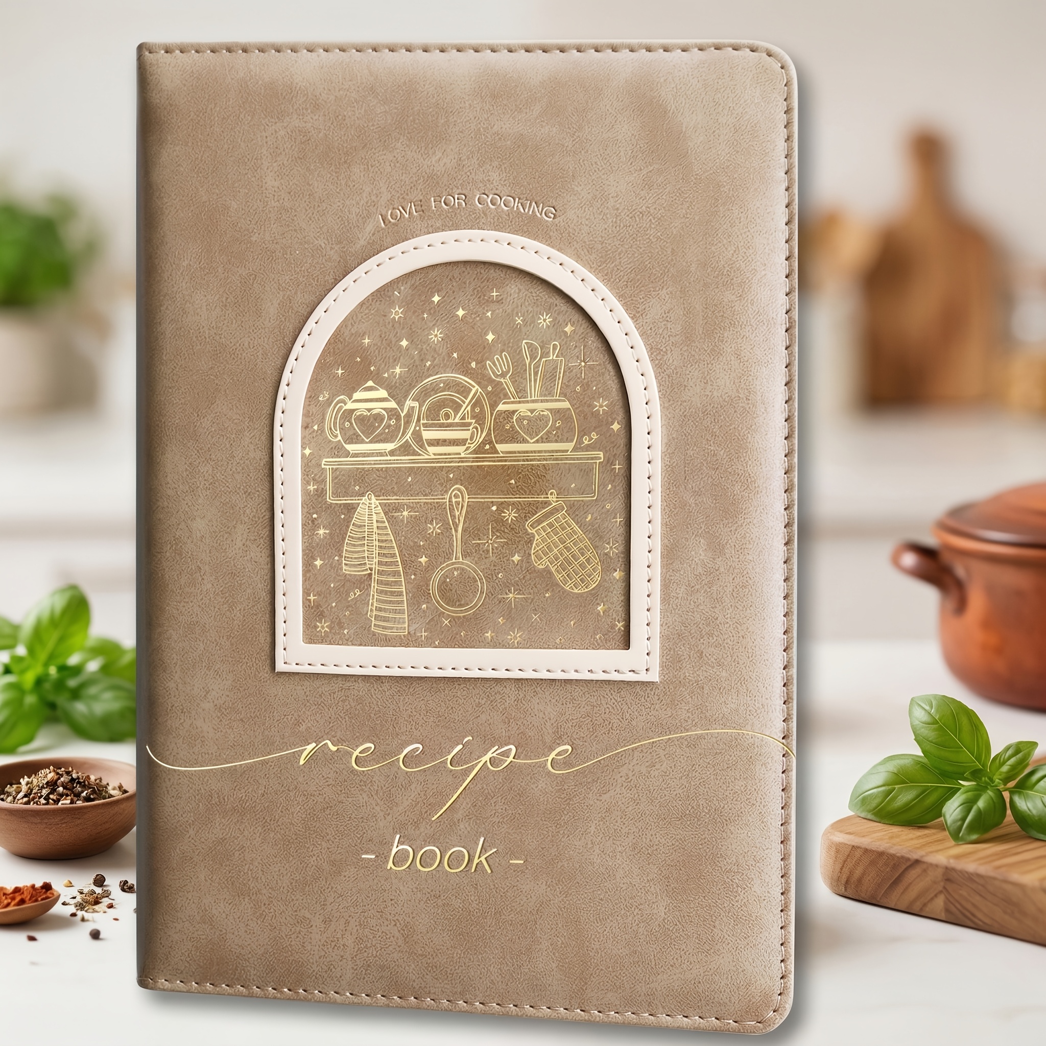TEMU -page Empty Recipe Journal Featuring A Waterproof Cover - An Ideal Notebook For Down Your Personal Recipes - A Lovely Blank Cookbook To Your