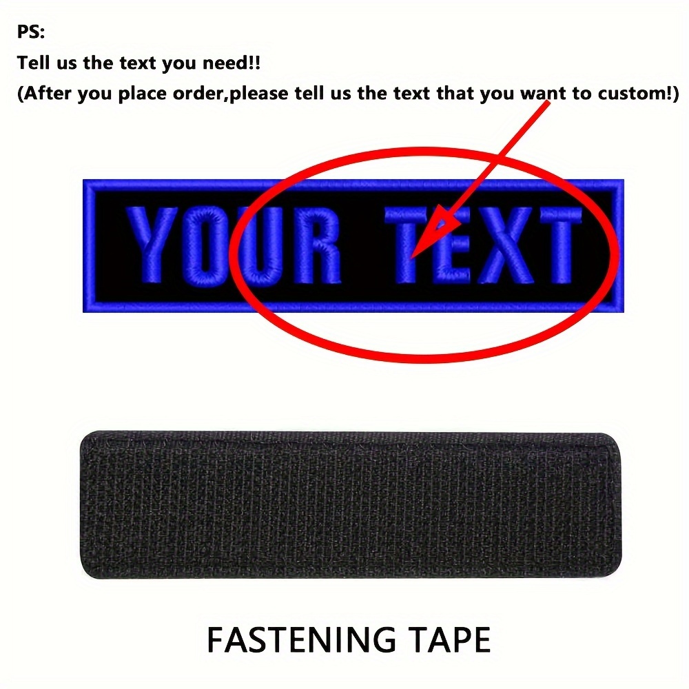 TEMU 1 Custom Rectangular Name Patch With Right-angle Embroidery, Personalized Name Text Patch Badge Armband Featuring Adhesive And Hook-and-loop