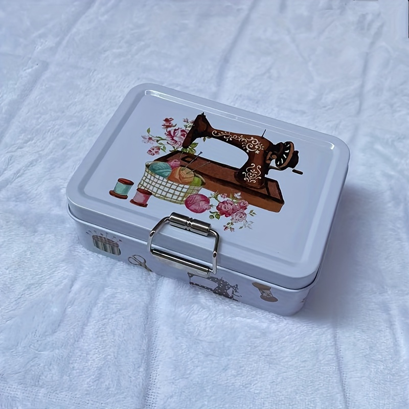 1pc Double-layer Tin Box For Sewing Tool Storage And Organization, Sewing Storage
