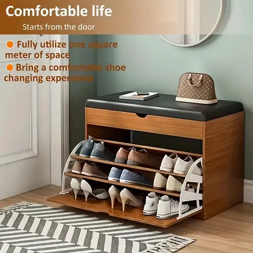 shoe rack for entrance shoe cabinet storage with 3 drawers shoe storage organizer closet with bench contains 6 to 8 foldable shoe organizer with sitting stool shoe storage with 3 colors apartments furniture for home