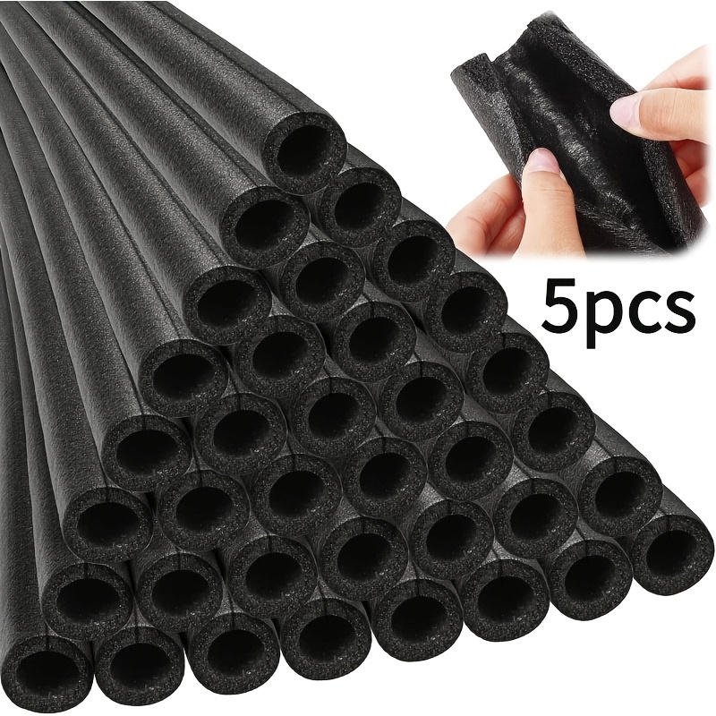 Image of 5pcs 16inch Pipe Insulation Foam Tube Pool Noodles Insulating Water Pipe Swim Noodles Heat Preservation Pipes Covers For Tubing Outdoor Freeze Protection (black, 1 Inch)