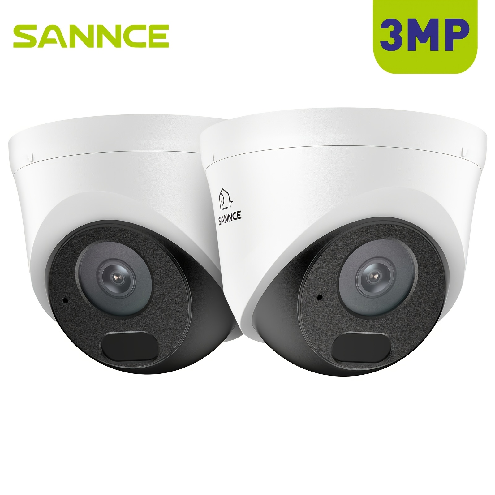 Image of 2 Pack #sannce 3mp Poe Security Camera, Human Detection, With Night Vision, With Audio, Suitable For Home, Office Building, Warehouse, Etc