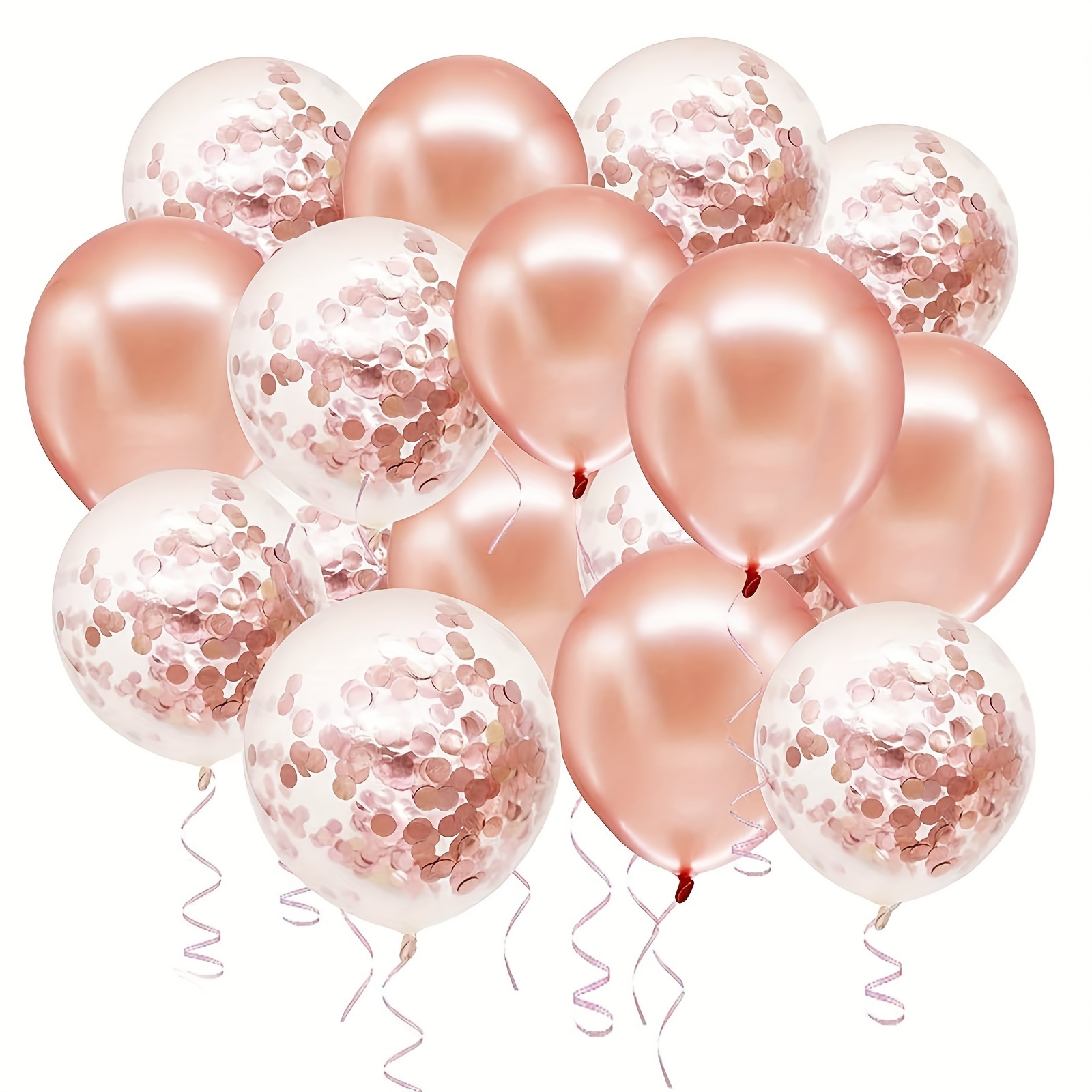 

40pcs, 12inch Rose Golden Confetti Latex Balloons For Birthday Anniversaries, Valentine's Day, Gender Reveals, Parties, Weddings, Bridal Showers Decorations.