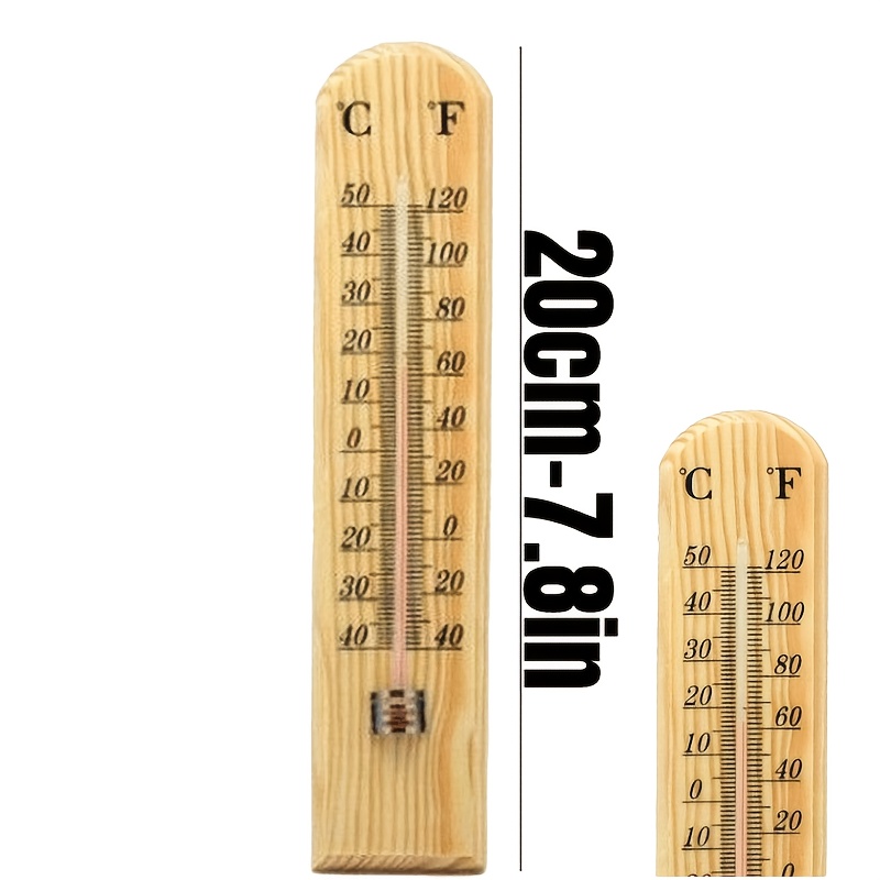 Image of 2-pack Log Wall Thermometers, Dual Scale Indoor Outdoor Temperature Gauge, 20cm (7.8 Inches) Wood Thermometer, Suitable For , Garden, Greenhouse, Garage Wall Hanging