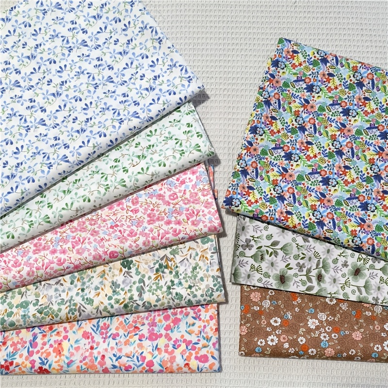 8pcs Fabric Set, 100% 20 X 20 Inches (50 X 50 Cm) Pattern Quilting Craft Fabric Pre-cut Square Sheets For Sewing Quilting
