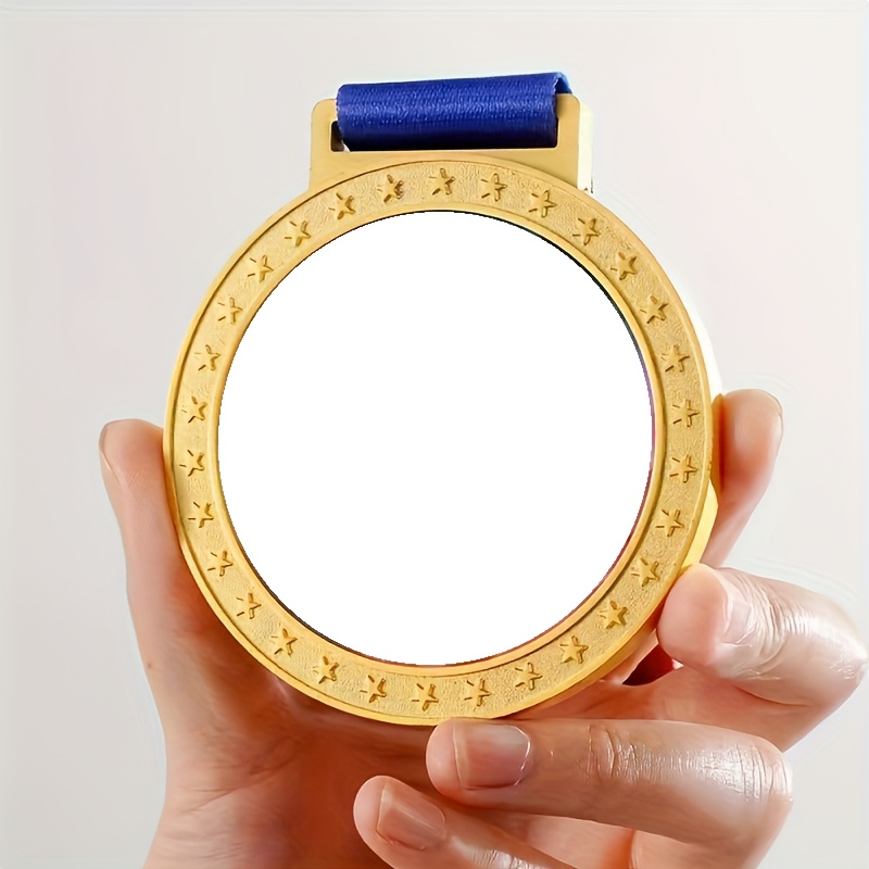 TEMU Personalized Custom Metal Crystal Medals, Star Metal Medals, Diy Photo Printing, Medals, Prizes, Sports Trophies, Blank Printed Uv Medals,