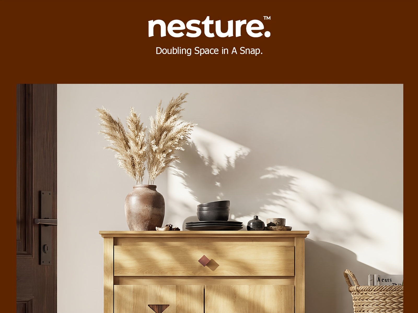 A Five-Level Shoe Storage Unit Featuring Drawers, Crafted from Wood with Adjustable Shelves, a Standalone Walnut Shoe Organizer, Perfect for Entryways, Hallways, And Walk-In Closets