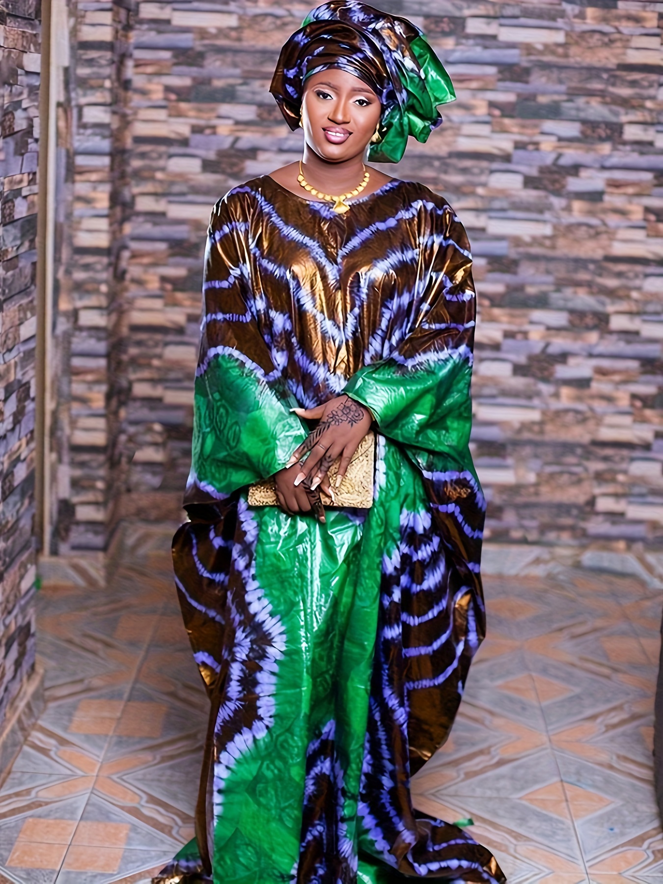 Plus Size, African Dresses for Women Wedding Bride Party Clothing Plus Size  Traditional Rich * Bride Printing Clothing Robe Dresses
