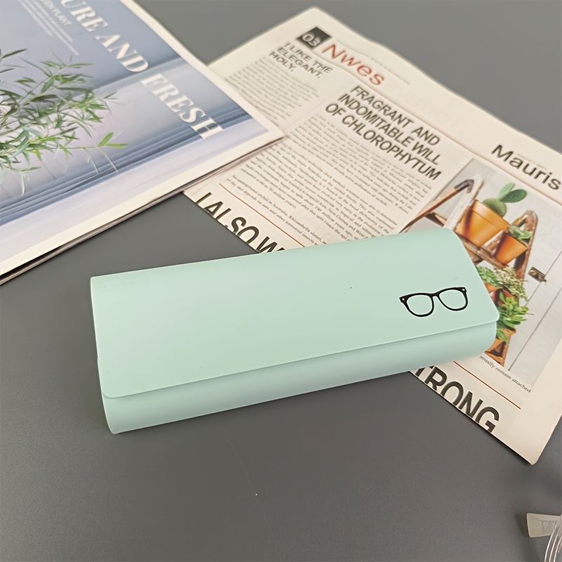 1pc Handmade Faux Leather Glasses Case, Fits Glasses And, Non-slip Lining, Large Capacity, Convenient To Carry, New Style