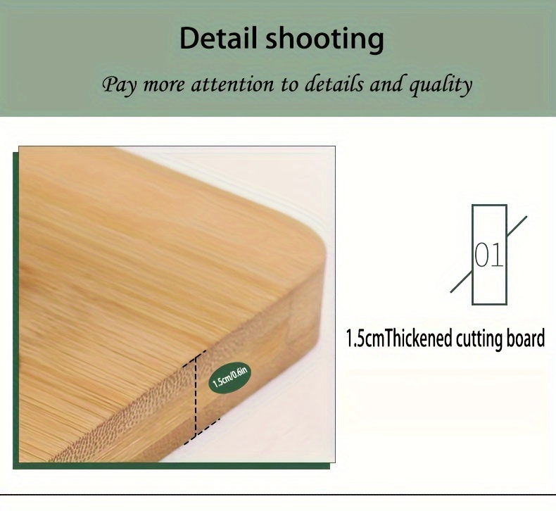 3pcs bamboo cutting board set with juice   thick   chopping boards for meat veggies   handle   gadgets gift details 7