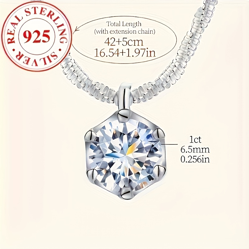 s925 silver necklace with light luxury moissanite accents elegant and sophisticated design trendy new   gift for girlfriend or friend suitable for all holidays Product details 1