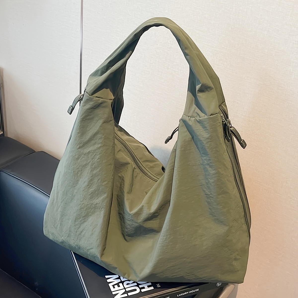 E-shop Große Nylon-Tasche mit großem Fassungsvermögen, Freizeit-Tasche, Damen-Shoulderbag, weiche Tasche, modische, waschbare Stofftasche,