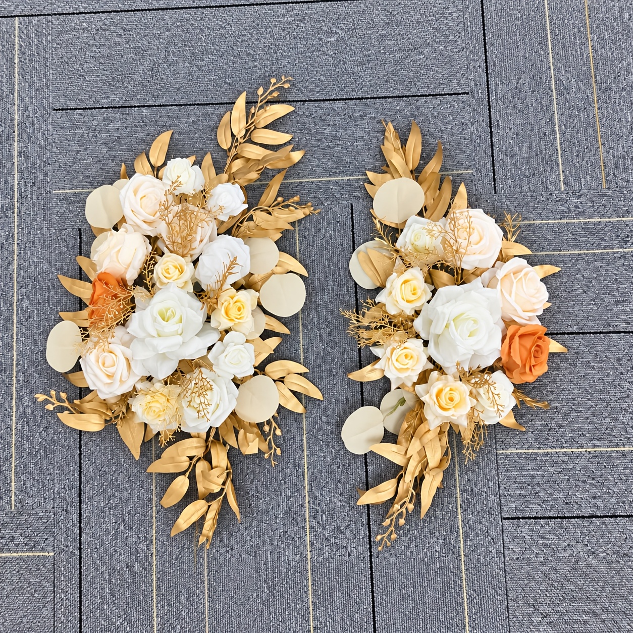TEMU Uadkl 2pcs Set Artificial Flowers High-end Wedding Flower Set Suitable For Arch Table Decoration Suitable For Wedding Party Christmas Decoration