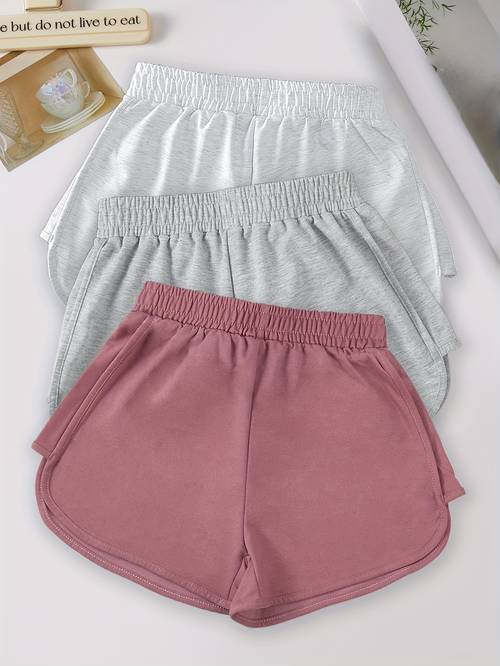 set of 3 summer womens lightweight shorts with elastic waist loose and breathable casual pants for running and yoga comfortable hot pants