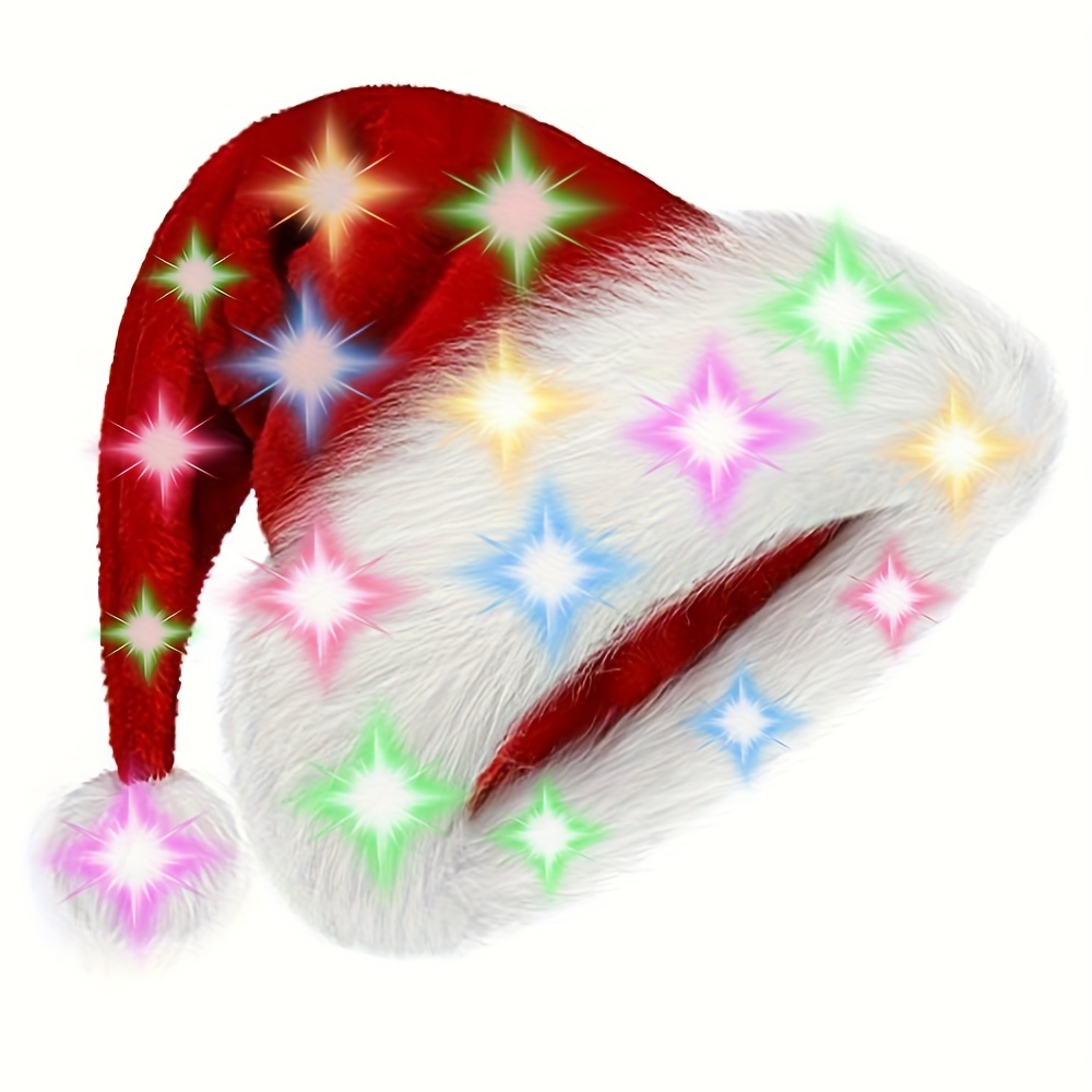 TEMU Santa Hat: Christmas Hat Adult - Santa Hat For Women And Men - Led Santa Hat
