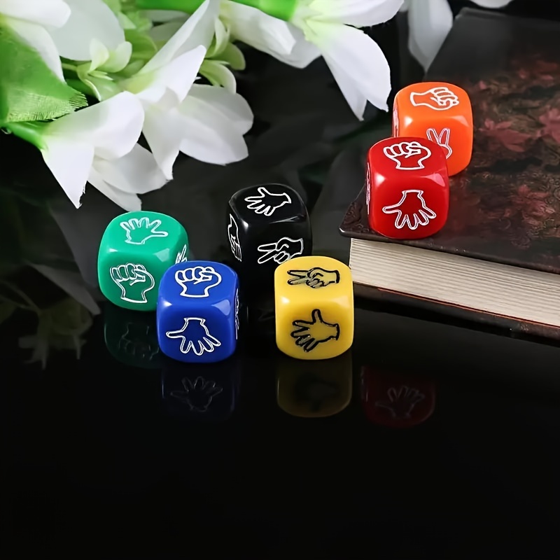 

12pcs 6 Colors Each 2pcs Colorful 20mm Large Stone Rock Dice Set - For Family Games, Outdoor Camping And Parties - Ideal Halloween And Christmas Gifts