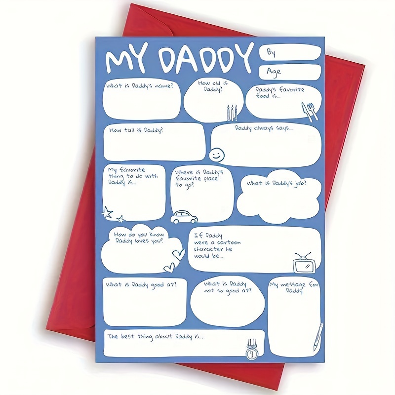 Diy Fathers Day Cards Fill In The Blank Quiz Birthday Gifts - Temu