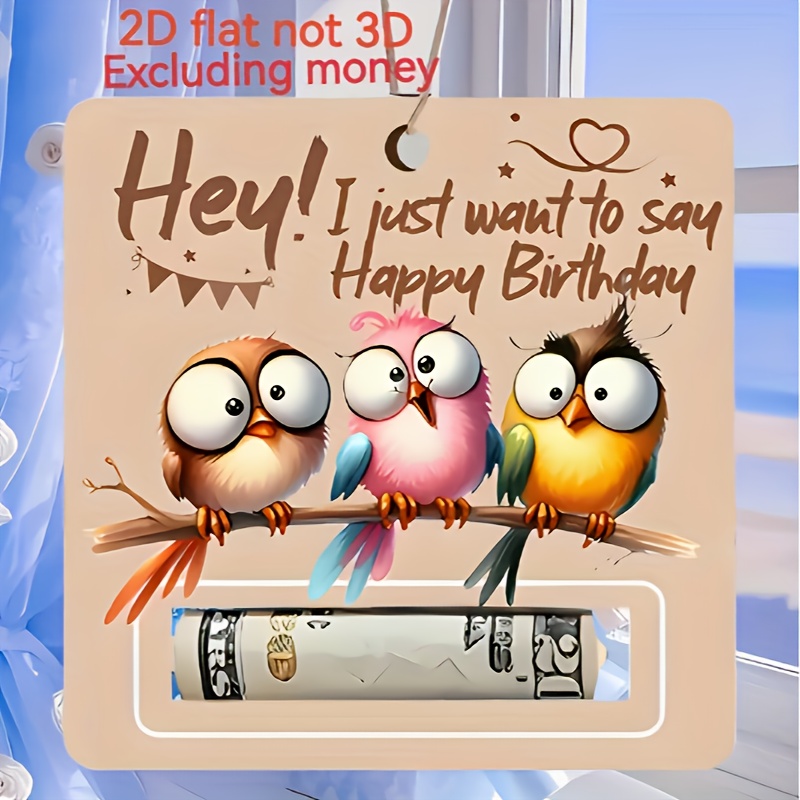 A Flat 2d Birthday Present, A Wallet Card Holder, Perfect For Hanging, Ideal For Birthday Celebrations Or Family Gatherings, Flat Design