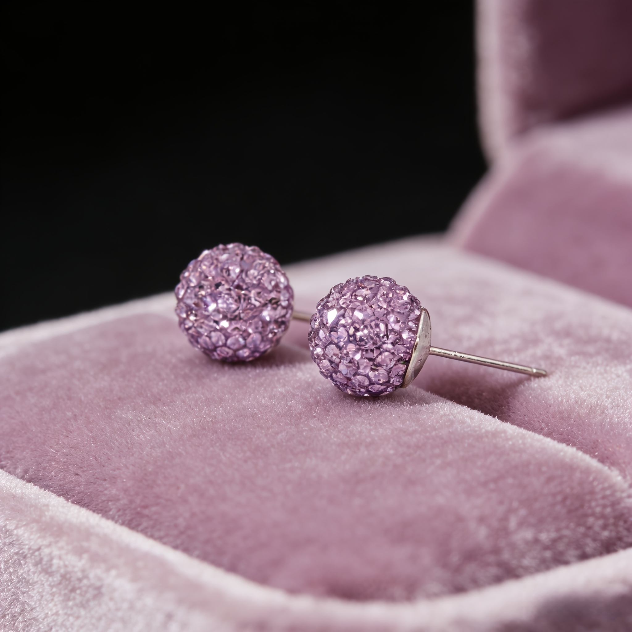 Lavender and Pink Rose Stud Earrings, Unique Macaron Design