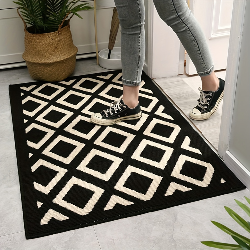 

Machine Washable Polyester Doormat With Pvc Non-slip Backing - , Dirt-resistant Entryway Rug, 1pc Rectangular Decorative Mat For Home Entrance