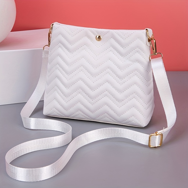 Womens Mini Crossbody Bag Closure Adjustable Strap Wavy