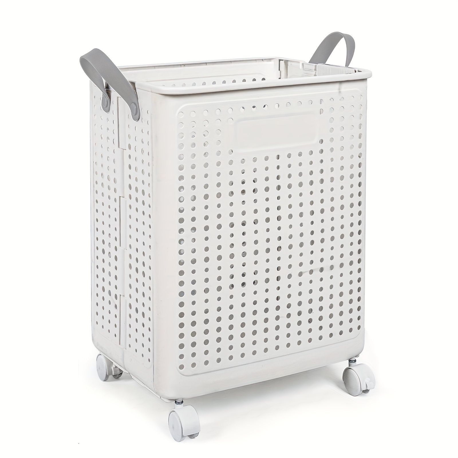 

1pc Foldable Laundry Hamper, Breathable Design For Large Laundry Basket, Spacious Rolling Storage Basket On Wheels, Organizer, Dirty Clothes & Organization, Laundry Baskets