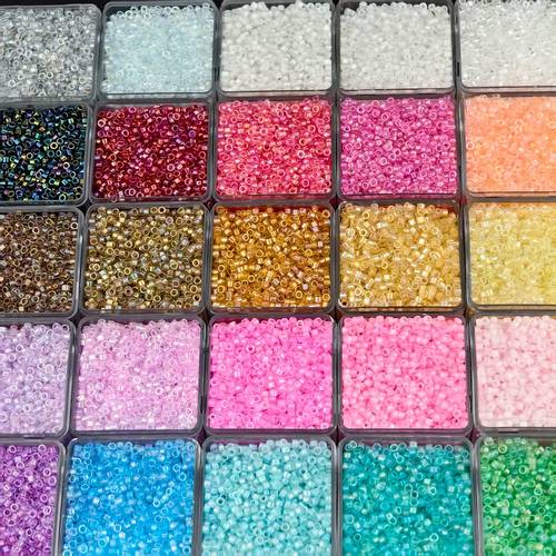 9500pcs 2 5mm transparent frosted rice beads 25 vibrant solid colors for diy necklace earring bracelet jewelry making party decorations beading and jewelry crafting supplies