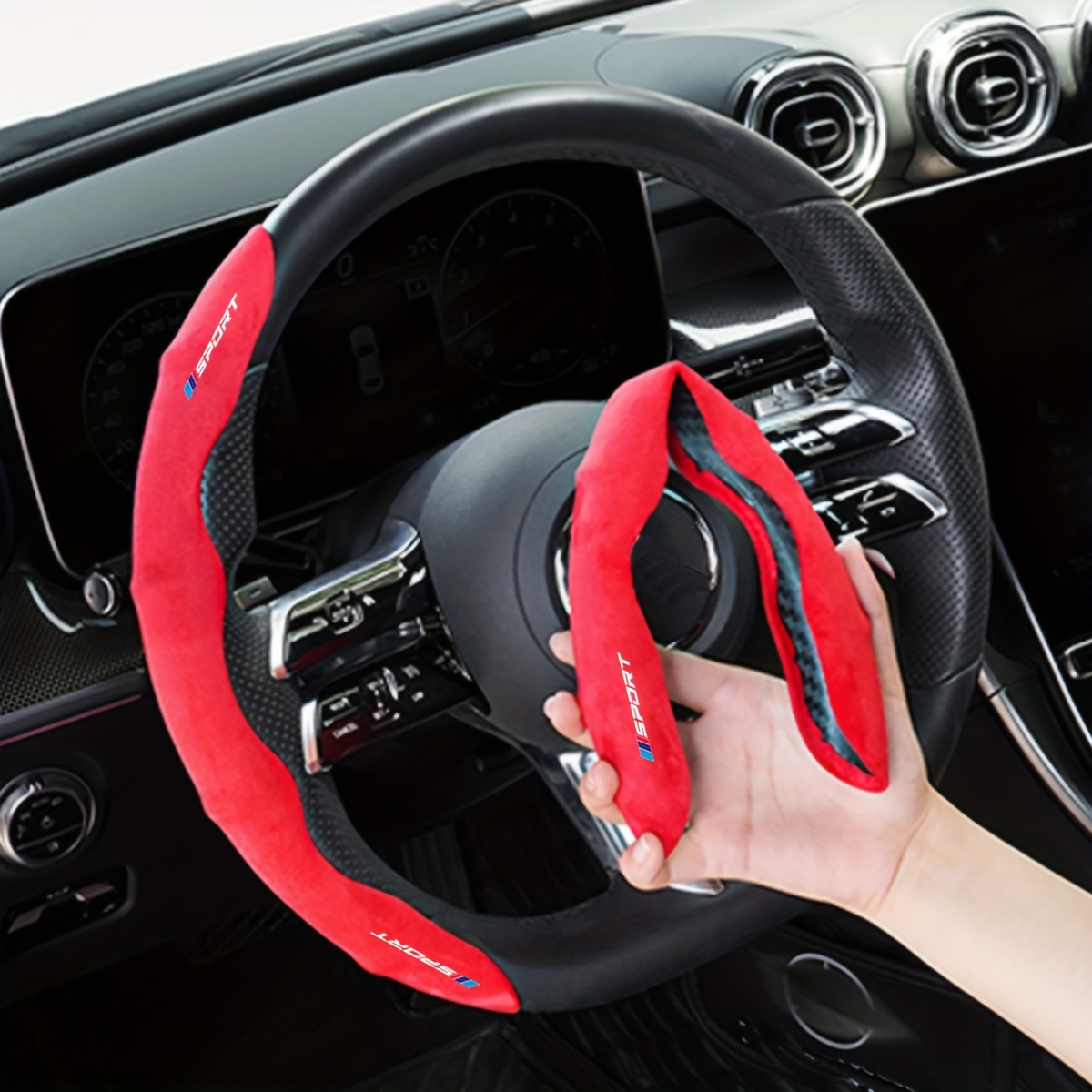 

1 Set Premium Fluff Breathable Anti-slip Sectional Steering Wheel Cover For Bmw 1 3 5 7 2 4 6 X Series X1 X3 X5 X6 X4 - Universal Fit 99% Car Without Inner Circle