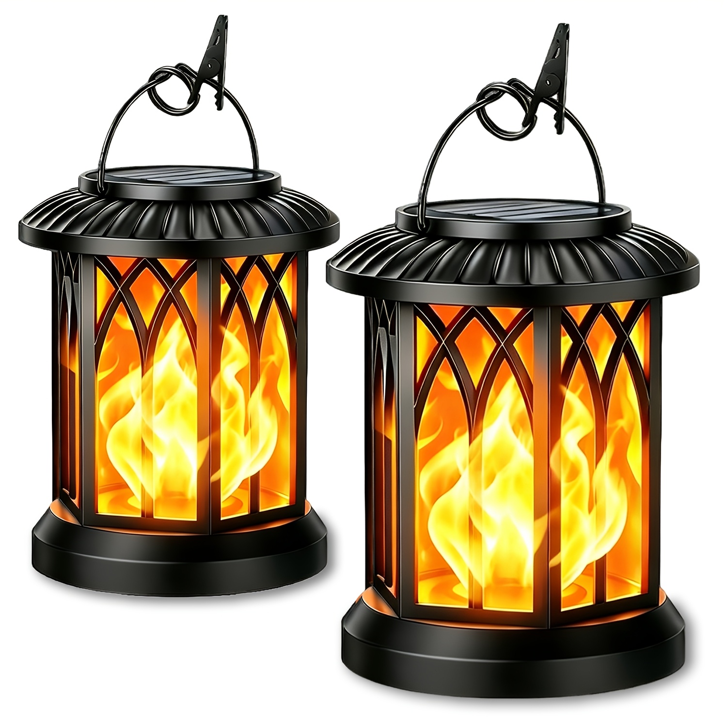 Temu – TEMU Flickering Flame Hanging Solar Lanterns, Upgraded 2/4/8 Pack Solar Lanterns Halloween Lights/christmas Lights Ipx5, Hanging Lantern Decorative,