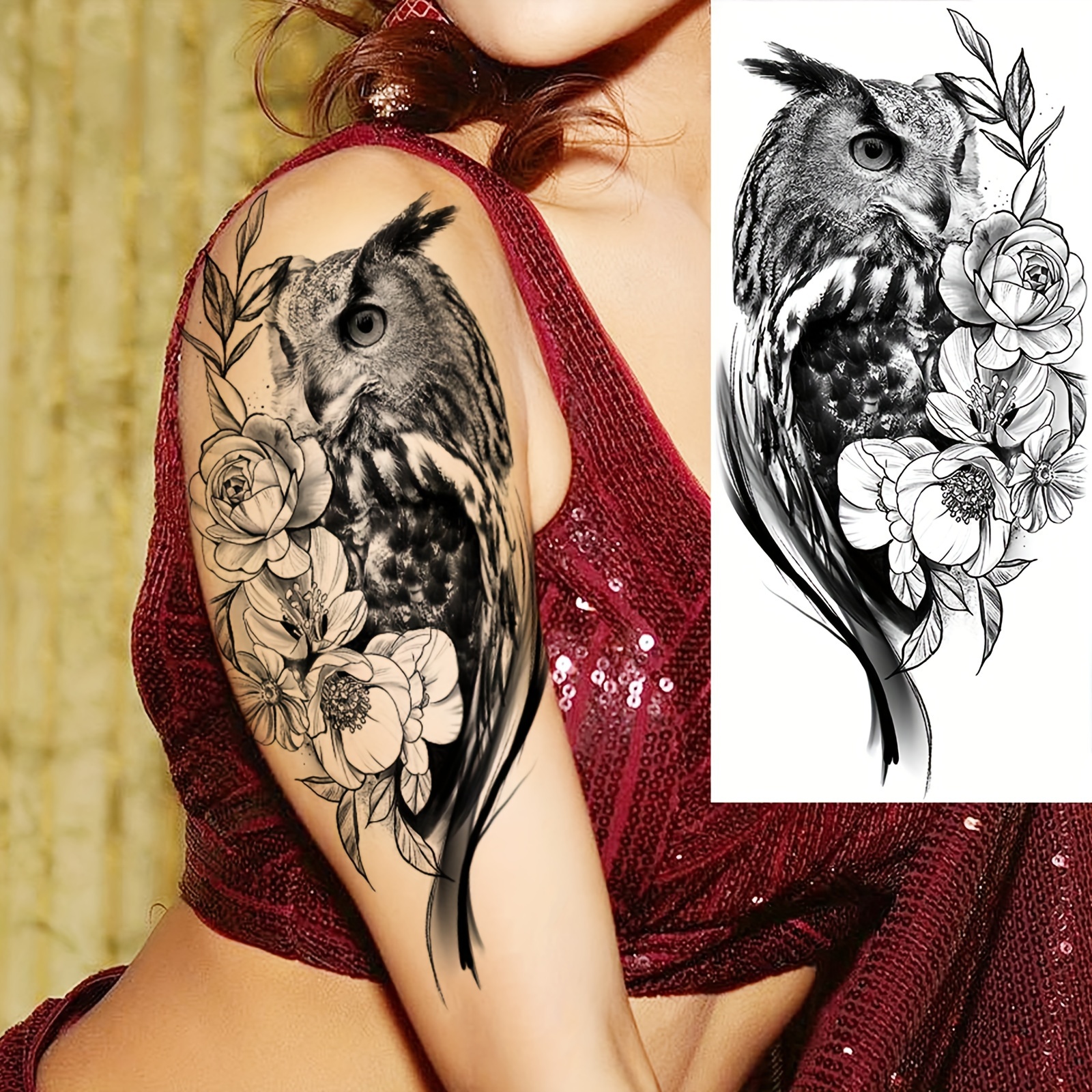 Waden Tattoo Bäume 3 Wochen alt Eule frisch aber noch nicht ganz ferti... |  TikTok, image size:1600x1600