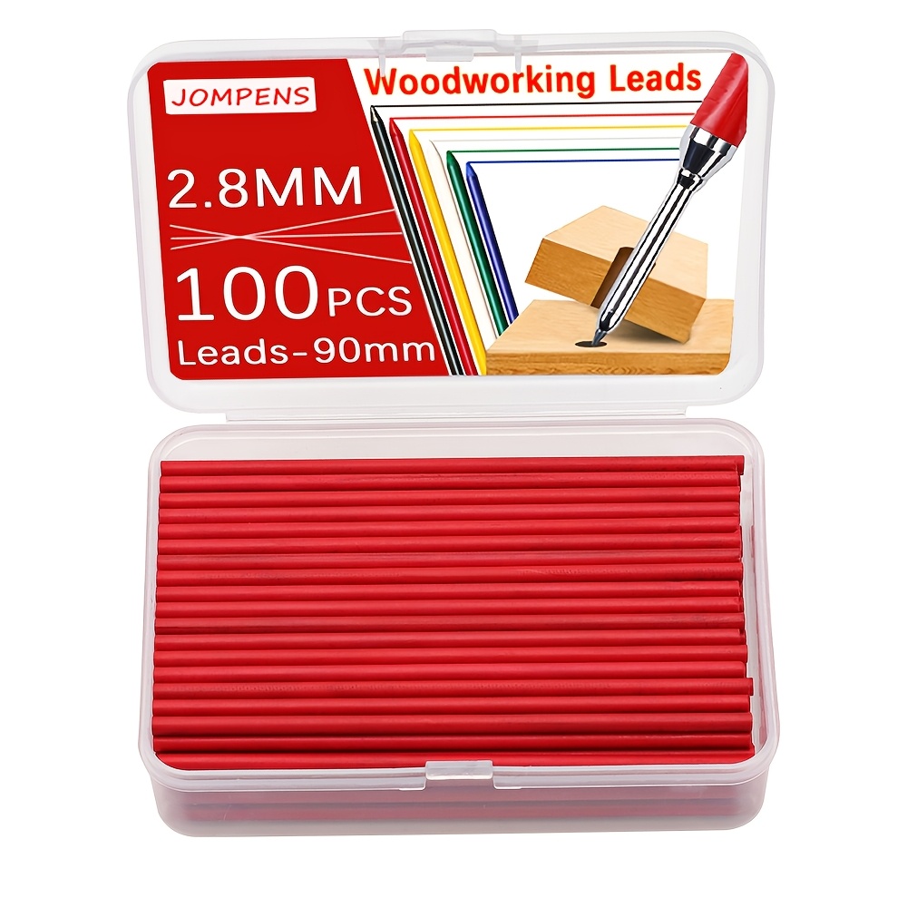 Image of 100pcs 2.8mm Carpenter Pencil Lead 2b Mechanical Pencils Refills Long Lasting Break Resistant Mechanical Pencil Refills For Sketch, Woodcase Lead Arts, For Coloring Books