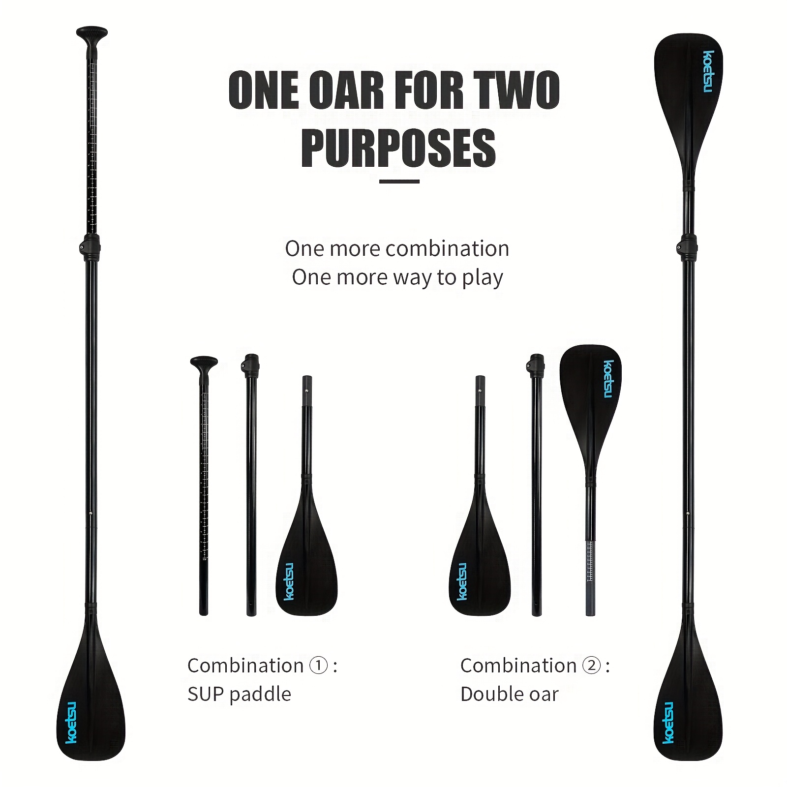 4-Section Quick-Release Paddle for Kayak & SUP