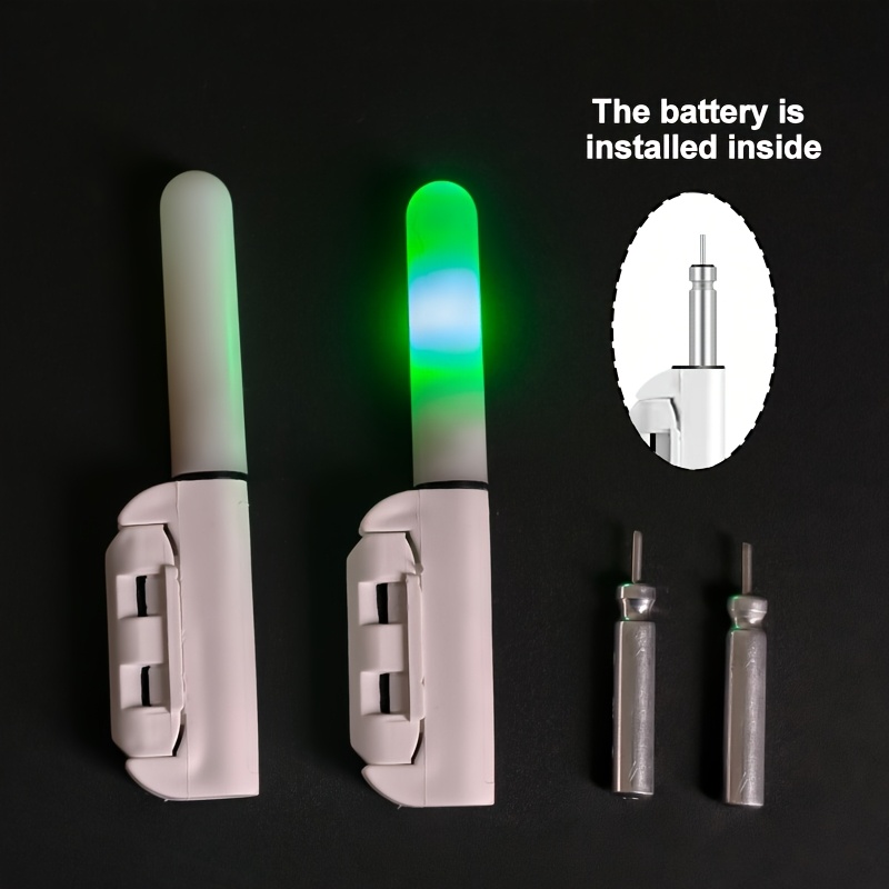 TEMU 4pcs Set [2 Batteries+2 Fishing Rod Tip Lights] High Visibility, Hook Light Color Change, , Suitable For Low Light Fishing Environments,