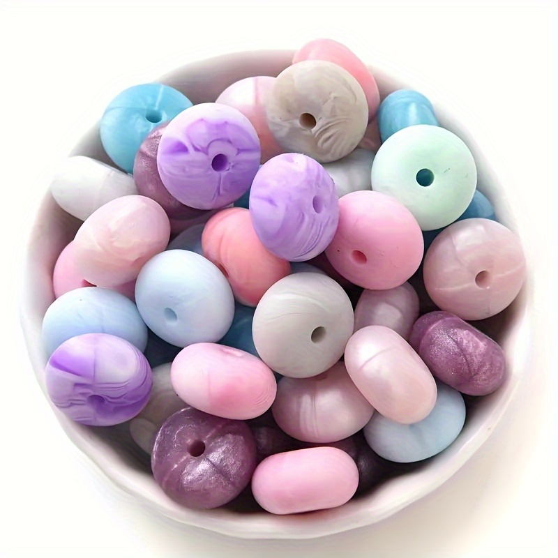 

14mm Mix 13 Colors Silicone Beads Pearl Beads, Bead Cute Spacer Beads Diy Lanyard Bead For Pen Bracelet Keychain Diy Crafts