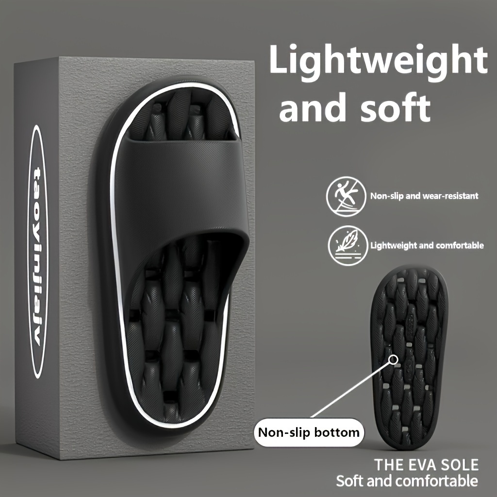 Women'S EVA Slippers, Lightweight, Soft, Non-Slip Sole, Solid Color, Quick-Drying, Comfortable, with Hand Washable for Home and Bathroom Use, All-Season Slip-On Slides