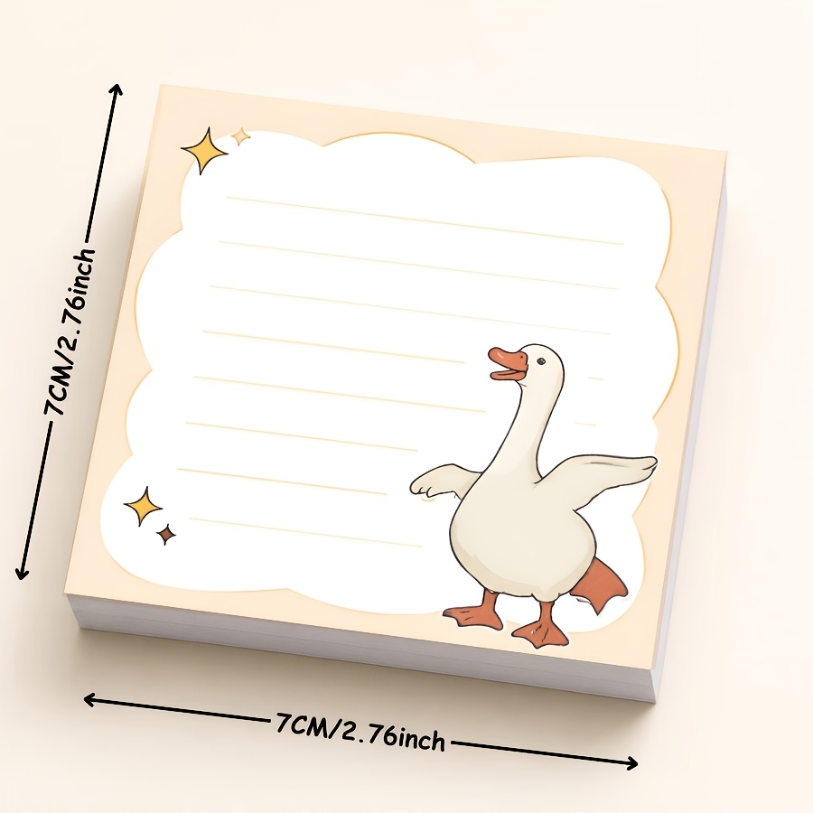 TEMU Cute Goose Memo Pad, Kawaii Animal Design Notepad For Notes, Planner, Study & Office Use