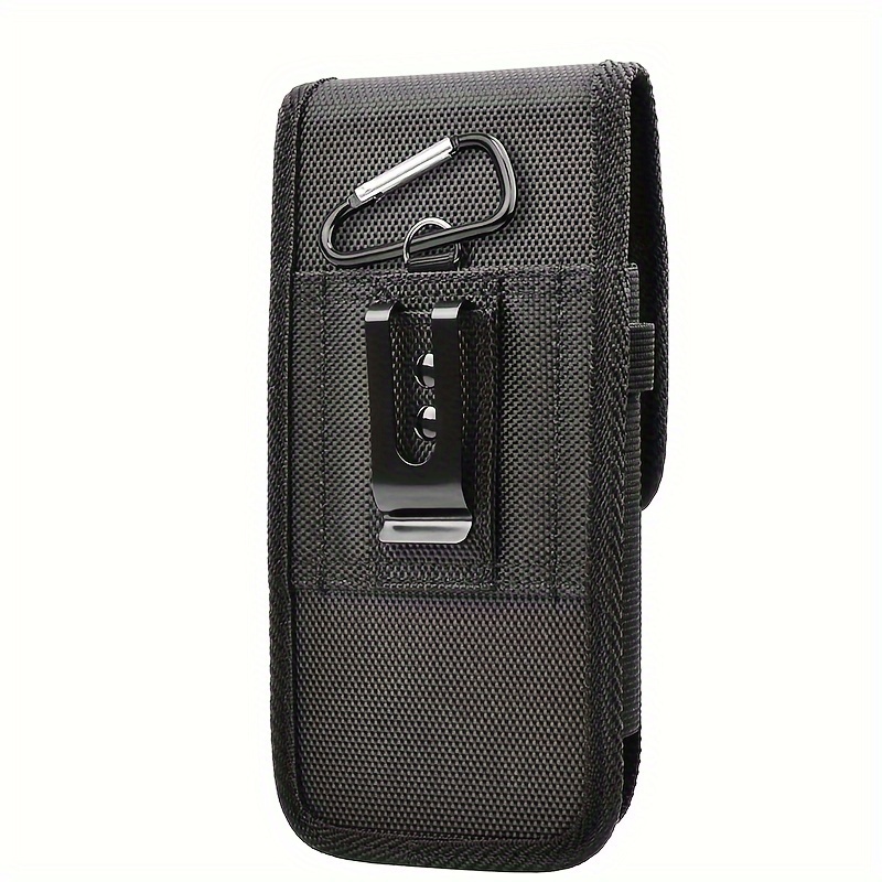 TEMU Mobile Phone Waist Bag Nylon Fabric Mobile Phone Case Belt Mobile Phone Cover Insert Card + Key Suitable For 6.3-6.7 Inch Mobile Phones