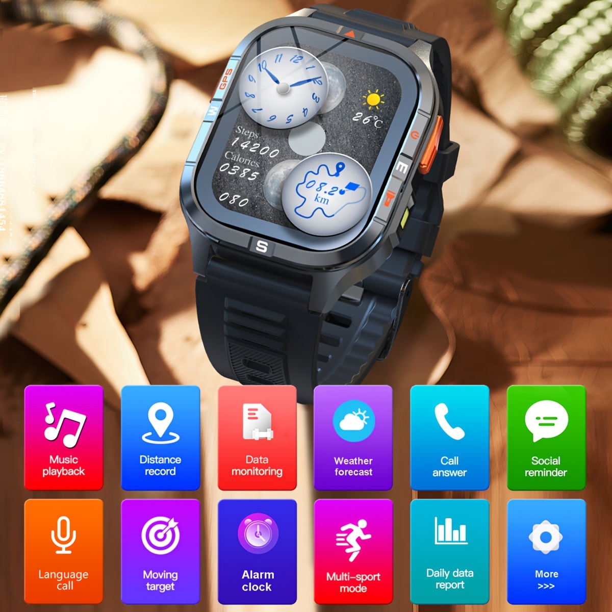 New GPS Smart Watch with 2.01-Inch TFT Display & High-Precision GPS