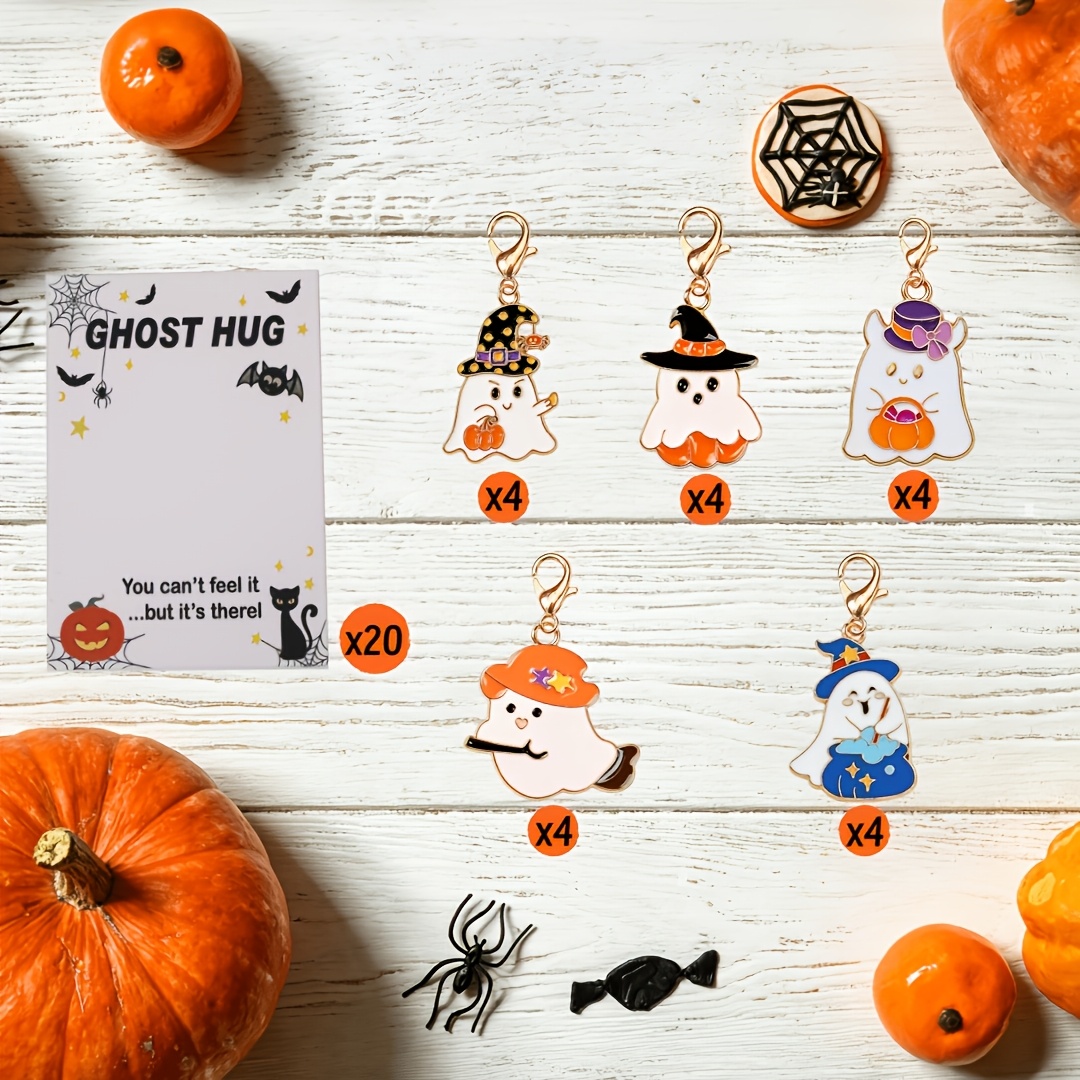 TEMU Lot de 40 porte-clés Halloween Citrouille pour femmes, dames, adultes - Cadeau gothique pour fête d'Halloween, anniversaire, bénédiction -