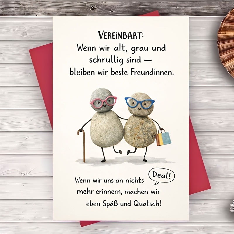 Image of 1 Envelope And 1 Greeting Card Funny Forever Greeting Card For Her Cute Seniors Theme Gift For Sister Or Bestie Birthday Flat Card