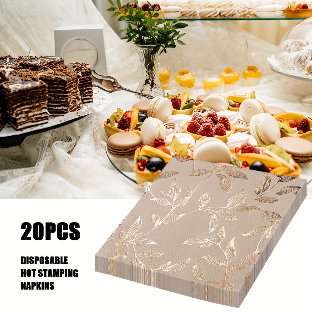 

20pcs Pattern Disposable - Tableware For Weddings, Birthdays & Parties - 13x13 , , , And