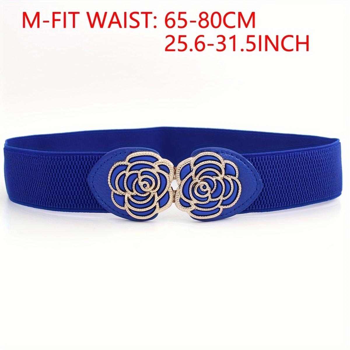 Image of Fashionable Women's Belt, New Influencer Style Waist Cincher, Decorative Dress Waistband With Rose Flower , Elastic Stretch Band