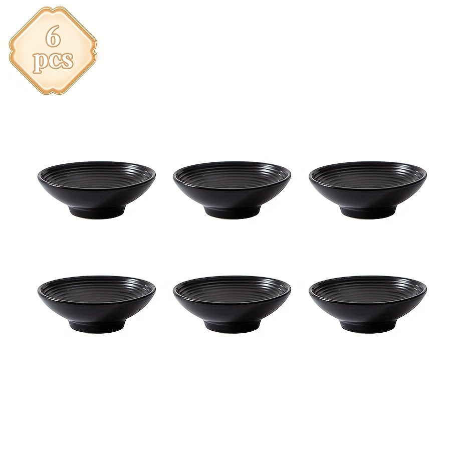 Image of 6pcs Yumiplus Ceramic Dip Bowls, 6.5cm Round Swirl Sauce Dishes, Mini Serving Bowls For Condiments, Sushi, Tomato Sauce, Vinegar, And Snacks - Perfect For Parties And Home Use