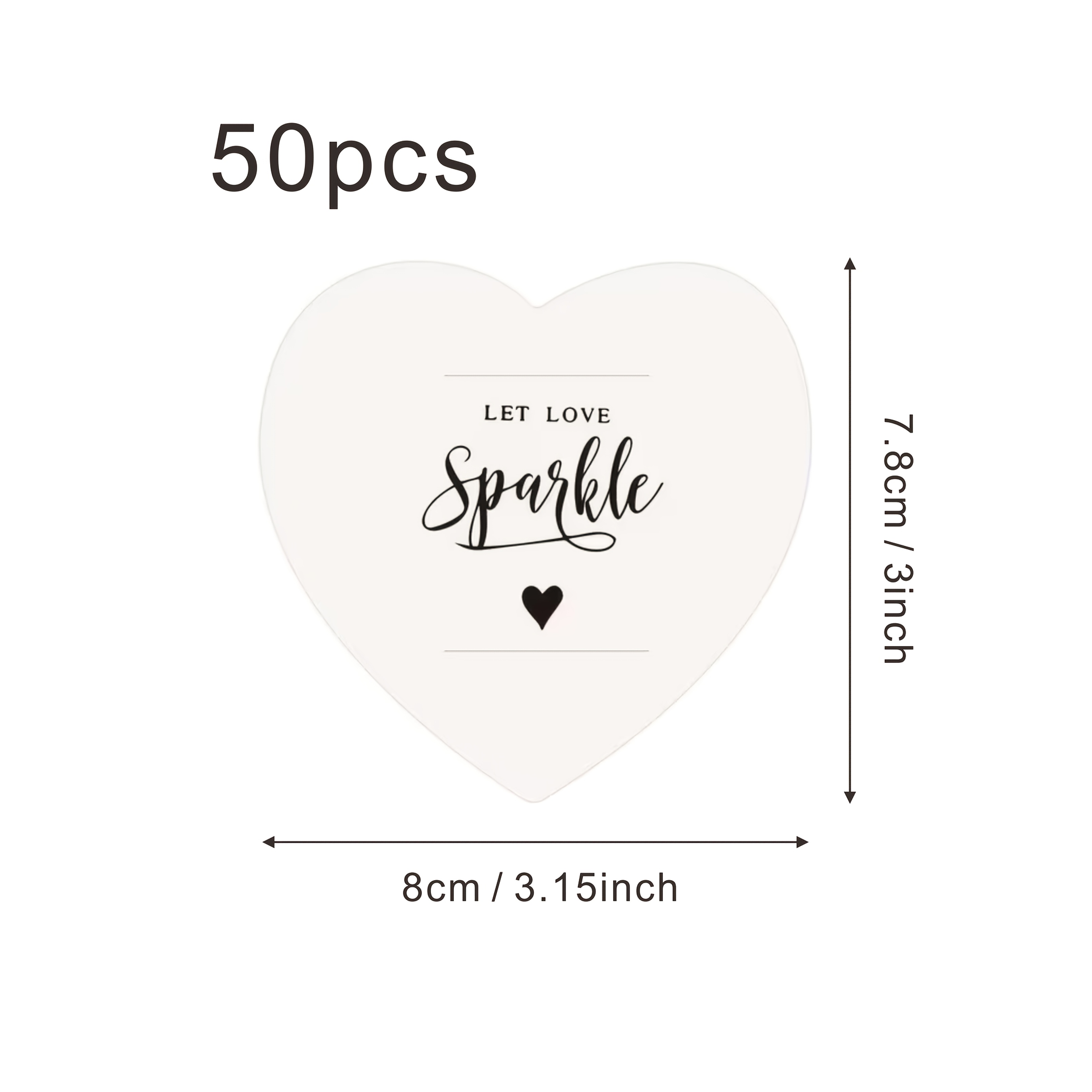 Image of 50pcs Heart-shaped Tags - Light Up ! Suitable For Firework Decoration Tags, Weddings, Card Clips, Wedding Party Decorations. Ideal For Christmas, New Year, Thanksgiving, And All Holiday Parties