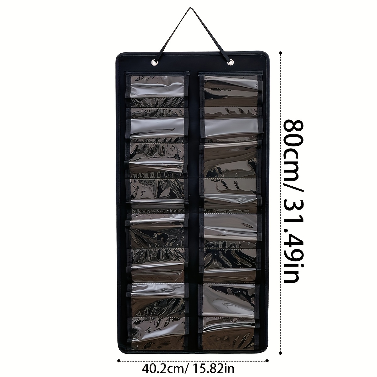 TEMU 1 pièce Organisateur de rangement mural pour lunettes WONGIRL avec porte-lunettes en feutre -poussière à 16 fentes et sac de rangement suspendu,