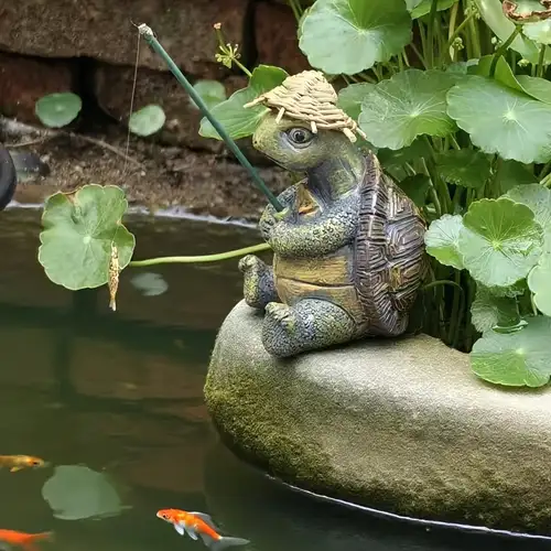 fish pond accessories Mood Lab Fairy Garden Figurines - & Bridge - Miniature Decor Set (6 pcs) - Statues & Six telescopic steel legs can be individually positioned and adjusted Fish food sticks Pond Accessories