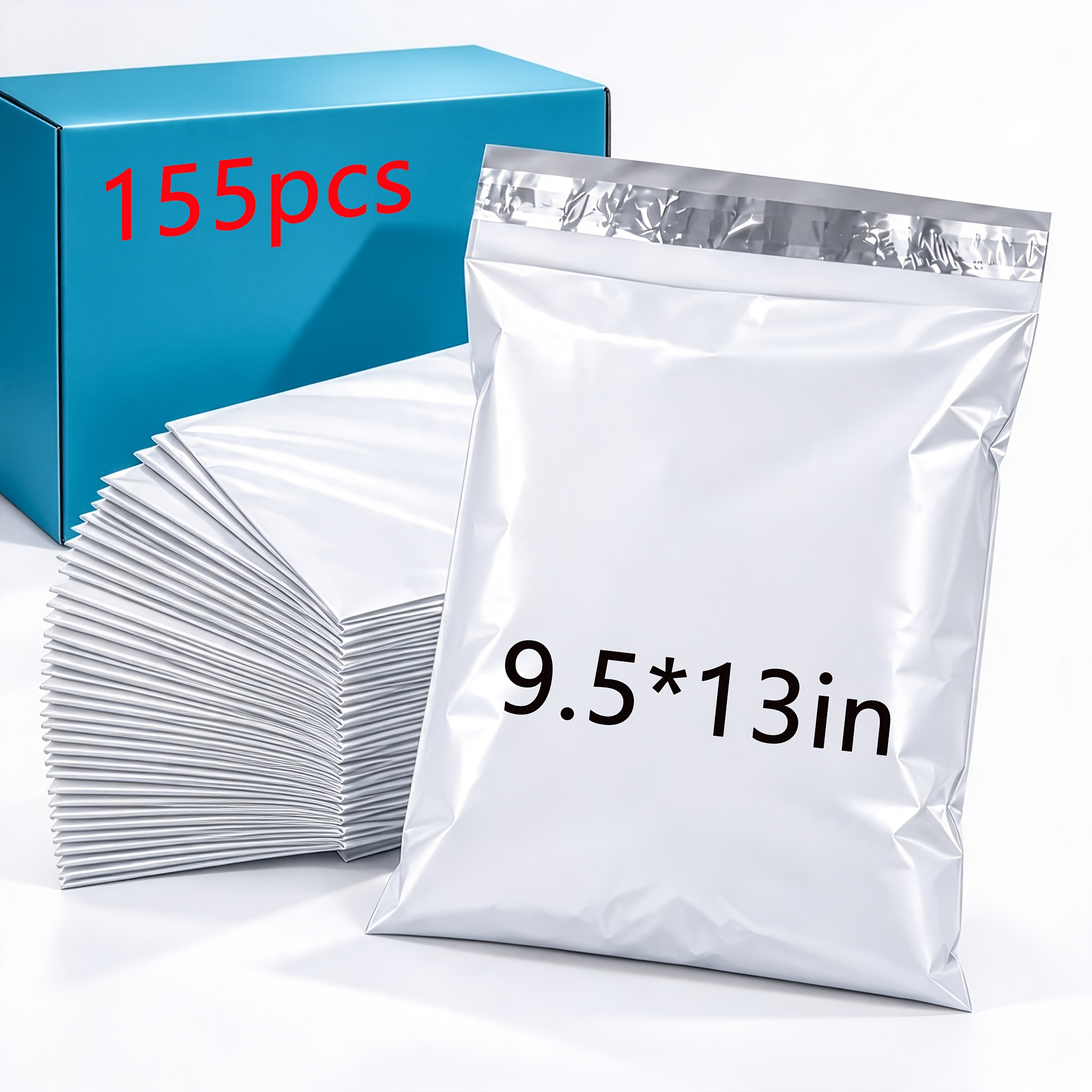 TEMU 155 Pack White Poly Mailers Self Seal Shipping Bags Water Resistant Durable Tear Resistant Mailing Bags For Small Business Clothing Shipping