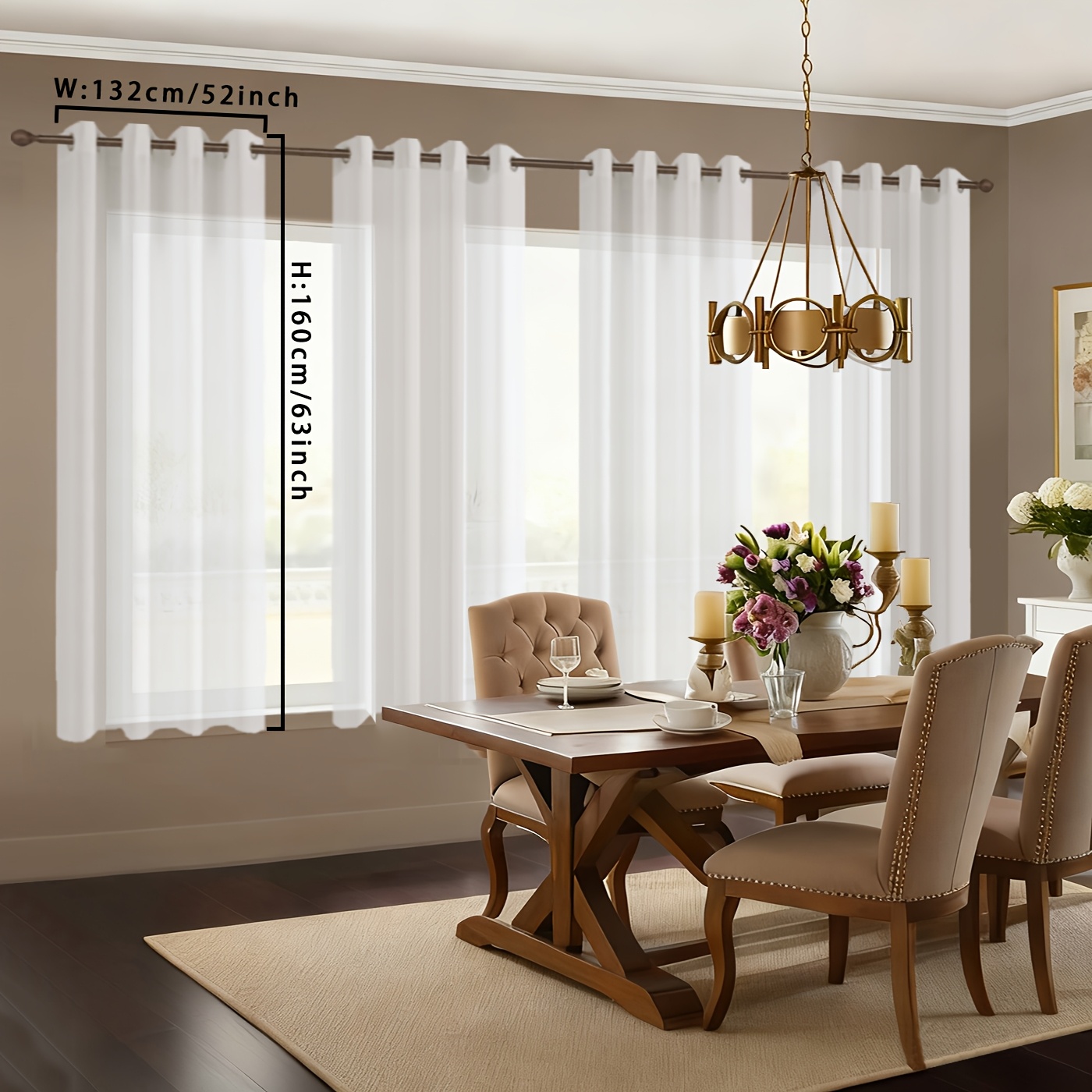 4pcs of modern semi transparent   polyester sheer curtains lightweight polyester sheer curtains suitable for bedrooms living rooms and   fashionable decorative panels for   featuring convenient ring hanging