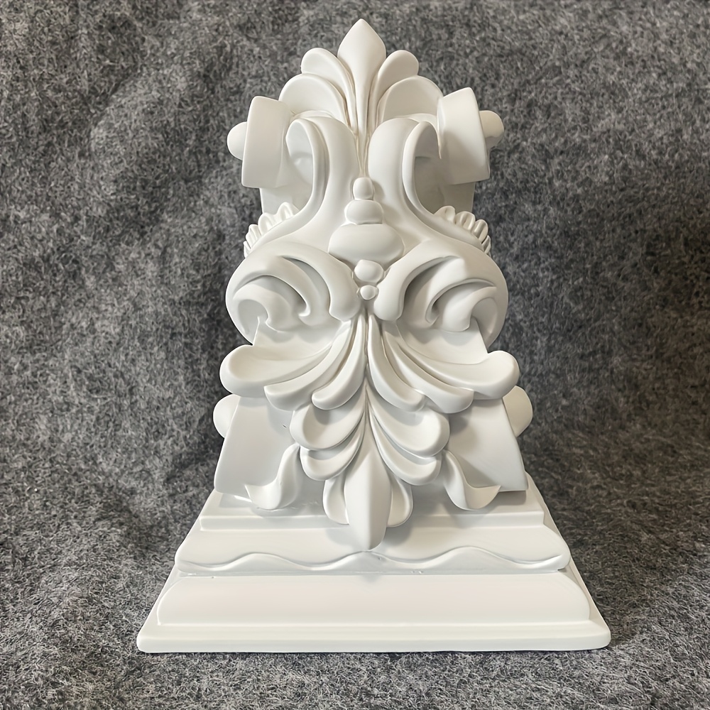 Image of 1 European Style Pu Beam Support Column Door Head, Floral Decoration With Carved Tree Trunk Imitation Plaster Line, Roman Column Top Decor, Beam Head Pillar, Home Decor
