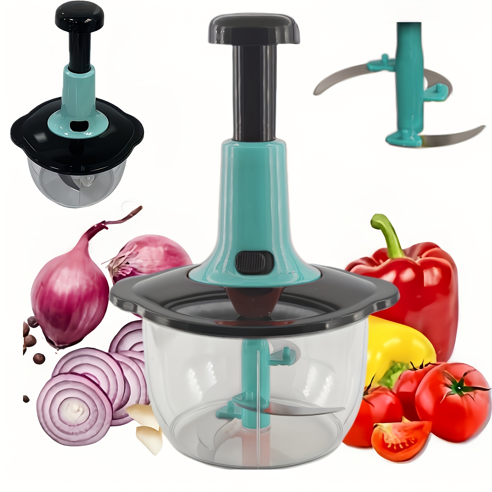 manual vegetable chopper set   food cutter for vegetables fruits herbs sushi garlic sauce ideal for kitchen use and   metal no electricity needed details 0